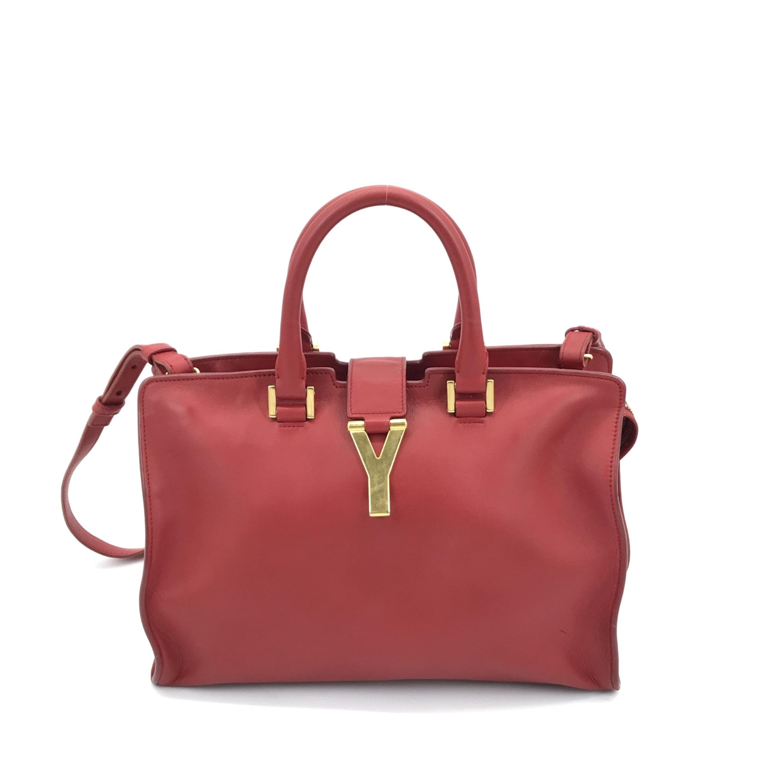 Saint Laurent Leather Handbag With Y Logo