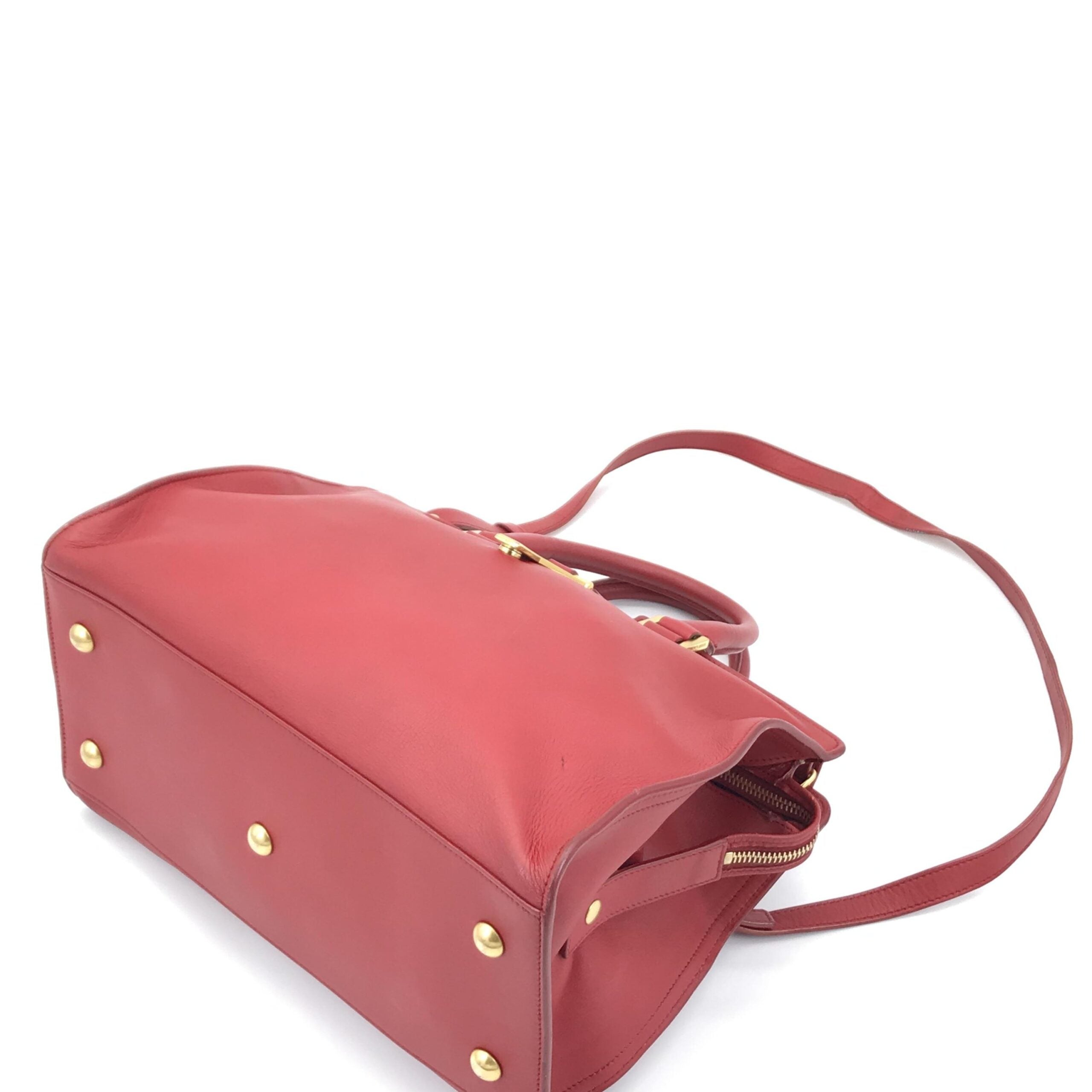 Saint Laurent Leather Handbag With Y Logo