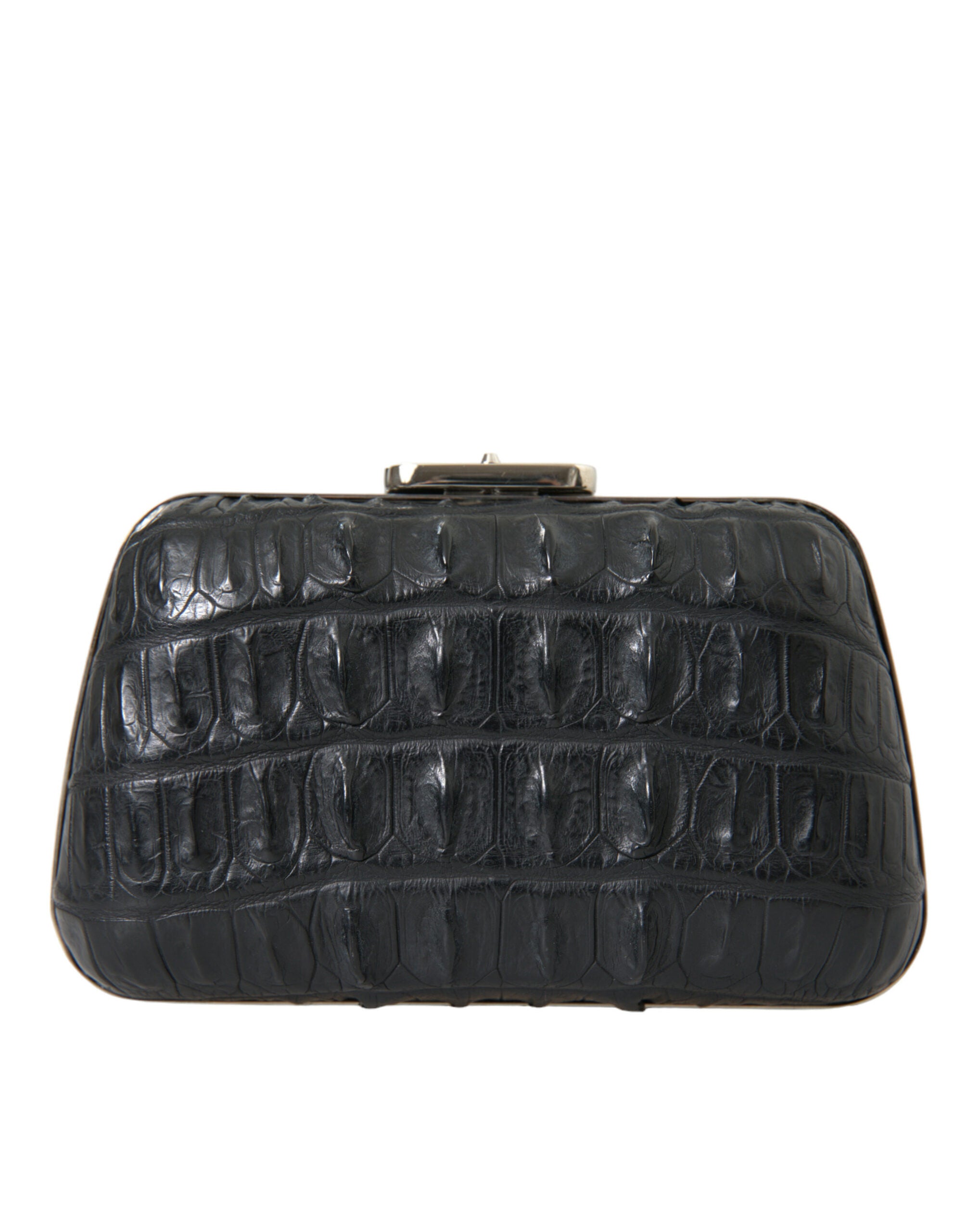 Balenciaga Black Exotic Skin Leather Shoulder Crossbody Box Clutch Bag