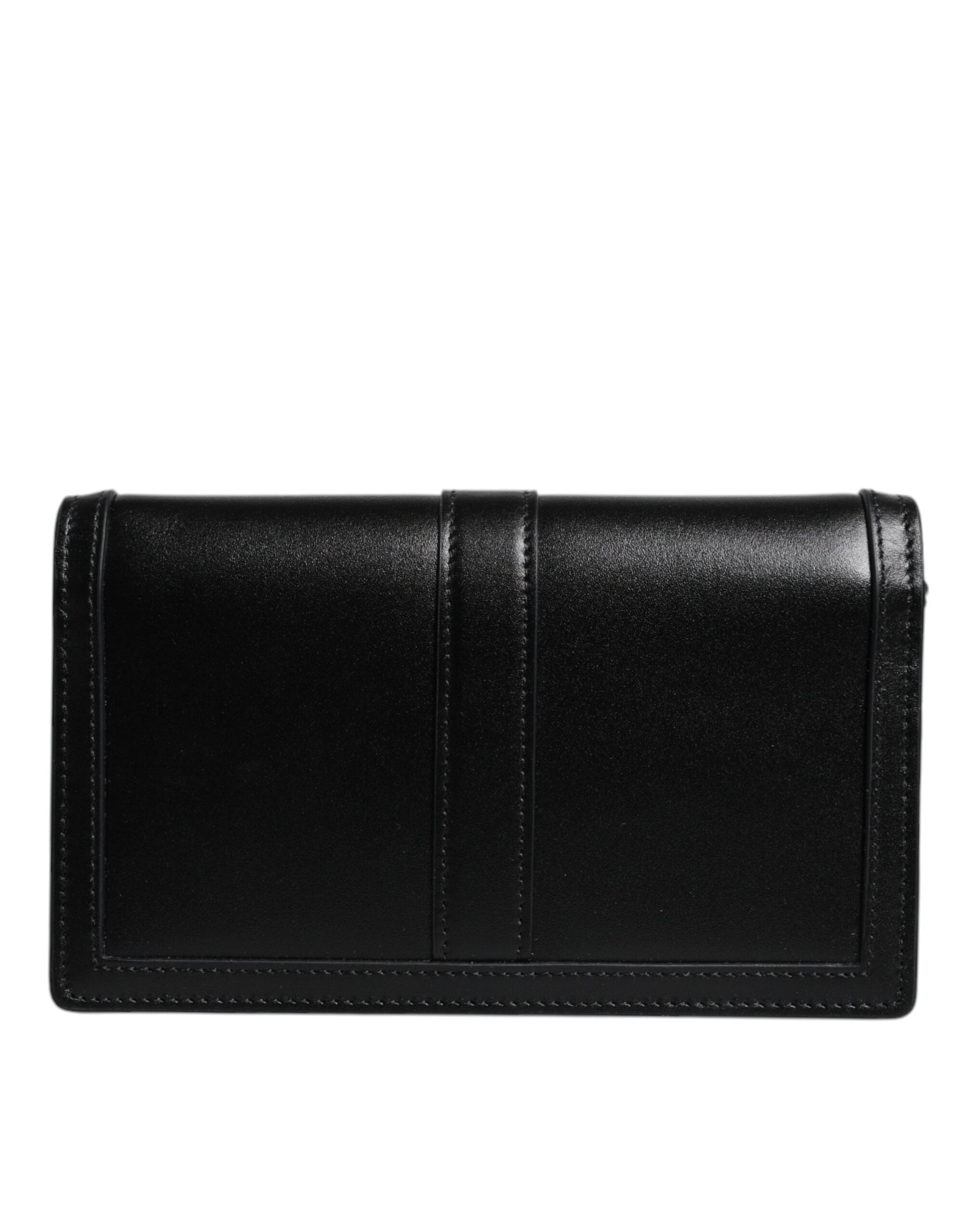 Versace Black Calfskin Leather Chain Strap Shoulder Crossbody Bag